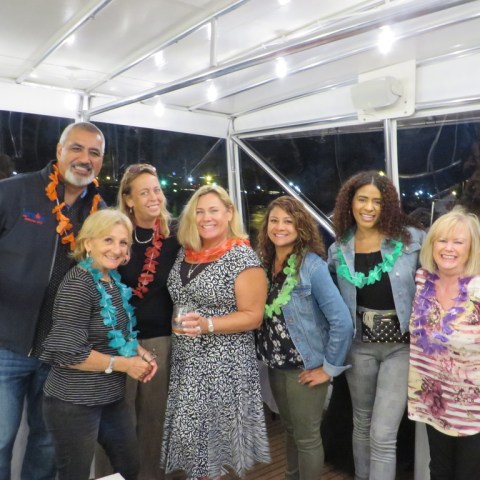 a group of people posing for the camera